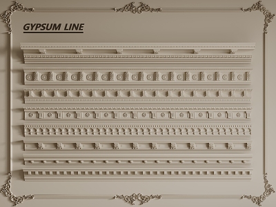 French Line Gypsum Line Corner Line 3d model