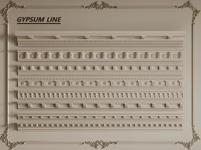 Various Decorative Gypsum Line Designs for Interior Decoration Projects 3d model