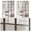 Modern Interior Sliding Glass Doors With Black Metal Frame And Frosted Glass Panels