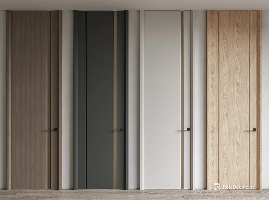 Modern Hinged Doors With Multiple Color Options And Sleek Minimalist Design 3d model