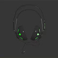 High Quality Gaming Headset with Green LED Lights Modern Design and Comfortable Earpads