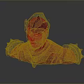 Man In Detailed Armor With Spiked Helmet And Shoulder Plates 3D Bust Model