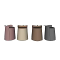 Modern Minimalist Stools with Handle in Four Colors and Smooth Surface 3d model