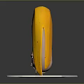 Yellow Banana Shaped Commercial Display Equipment With Circular Base And Cartoon Character Holding Object