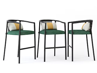 New Chinese Bar Chair 3d model