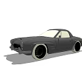 Black Vintage Two Door Car With Large Wheels And Sleek Design