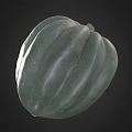 Fresh Green Pumpkin with Distinct Ribbed Texture as Healthy Organic Food Ingredient