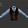 Black Vest with White Long Sleeve Shirt and Blue Tie on Gray Background with Reflection