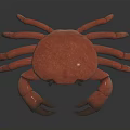 Red Crab With Detailed Legs And Realistic Appearance On Dark Reflective Surface