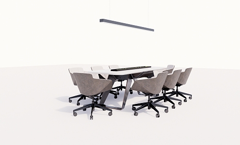 Modern Conference Table and Chair 3d model