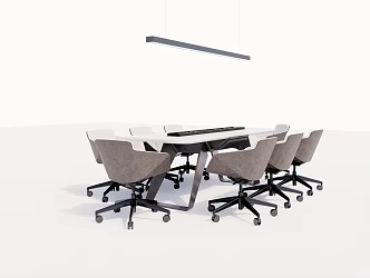 Modern Conference Table and Chair 3d model