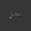 Traditional Architectural Model Featuring Courtyard Layout Tower Structure And Red Brick Walls