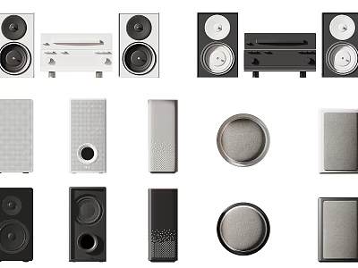 Modern Headphones And Speakers With Stylish Designs And High Quality Sound 3d model
