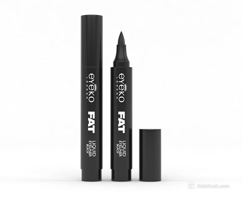 Black FAT Eyeliner Cosmetics with Slim Design and Matte Finish for Makeup 3d model 