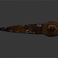 Old Rusty Scythe With Wooden Handle Vintage Agricultural Farm Equipment