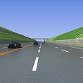 Modern Road Infrastructure Featuring Multiple Lanes Green Landscaping and Elevated Sections 3d model