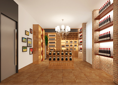 Wine storage room Modern wine cellar 3d model