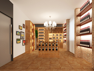 Wine storage room Modern wine cellar 3d model