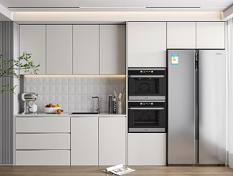Modern Sideboard Refrigerator Integrated Cabinet Jewelry Ornaments 3d model