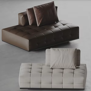 Italian Lounge Single Sofa Leather Sofa Casual Sofa 3d model