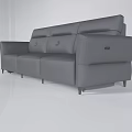 Modern Gray Leather Multi Seat Sofa For Comfortable Living Room 3d model