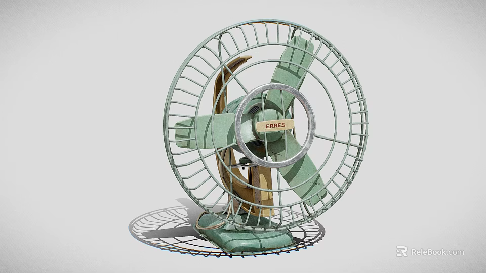 Vintage Green FANCO Fan With Metal Grille And Retro Cooling Blades For Home Use 3d model 