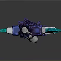 Fantasy Blue Green Dragon Themed Warhammer With Glowing Crystal Accents And Long Handle