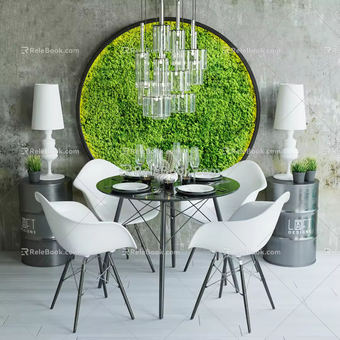 Modern Dining Table and Chair Combination 3d model