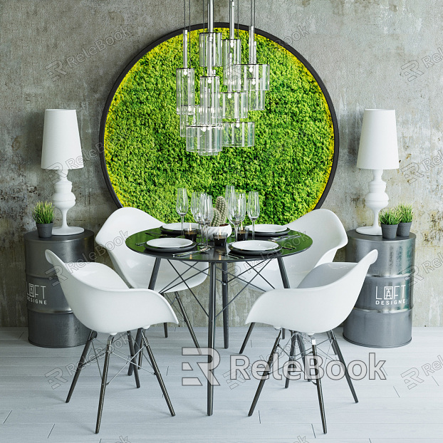 Modern Dining Table and Chair Combination model