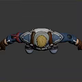 3D Superhero Character Model In Blue Uniform With Star Emblem And Brown Gloves