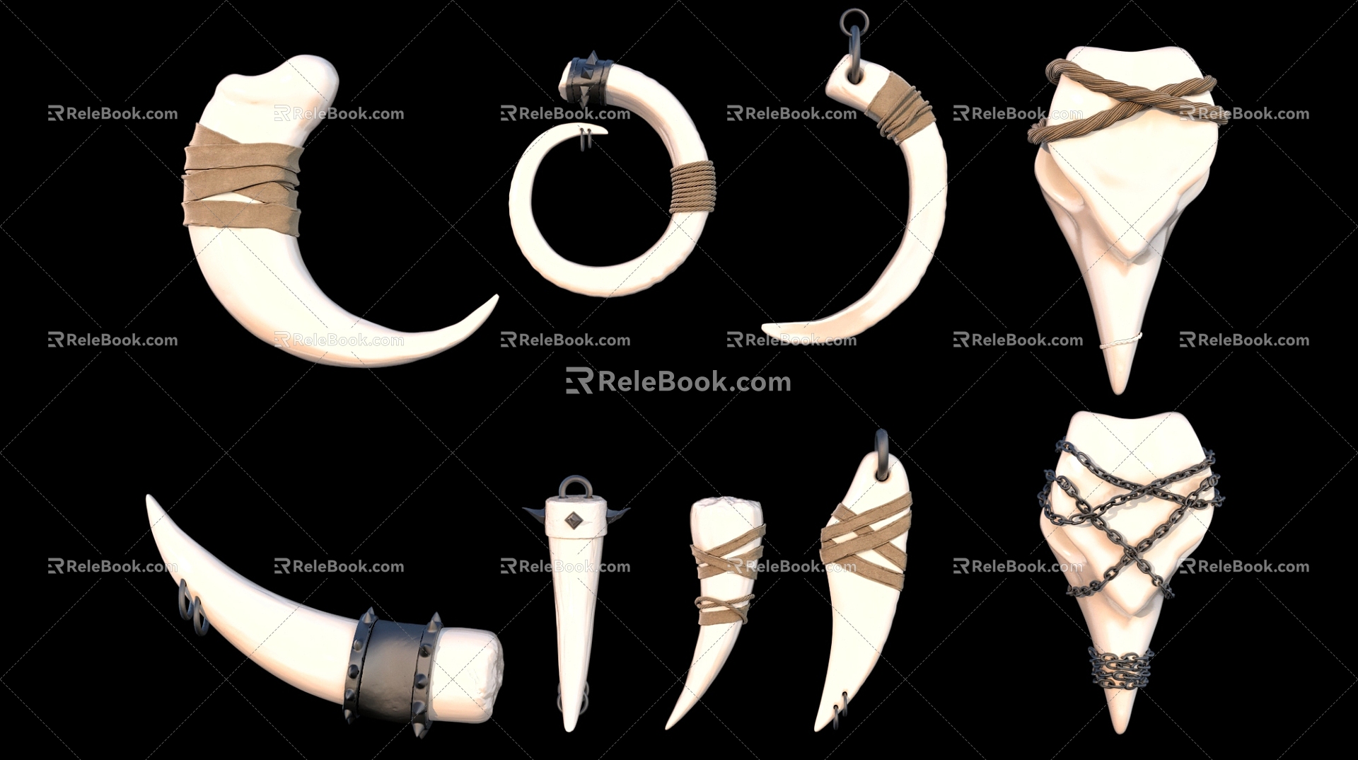 Decorations Ivory Decorative Pendant Ornaments 3d model