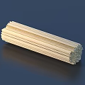 Light Yellow Chopsticks Tableware Set Neatly Stacked on Dark Blue Background 3d model