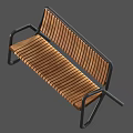 Sturdy Outdoor Bench Design With Wooden Slats And Black Metal Frame Armrests