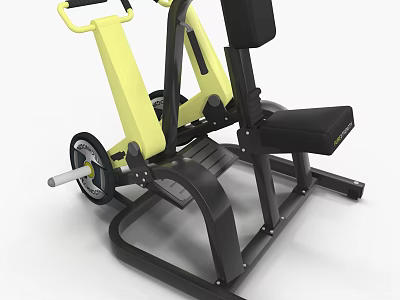 Yellow And Black Leg Press Machine For Home Gym Strength Training With Adjustable Seat 3d model