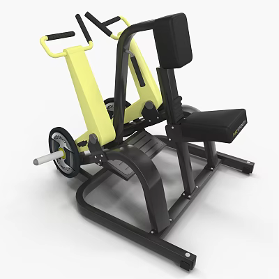 Yellow And Black Leg Press Machine For Home Gym Strength Training With Adjustable Seat 3d model