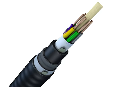 Industrial Power Cable Featuring Multi Colored Cores And Protective Outer Sheath 3d model