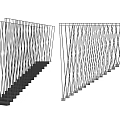 Modern Staircase Design With Black Steps And Interlaced Metal Railings