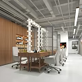Modern Interior With Wooden Walls Dining Table White Chairs Mirrored Wall Lights And Decorative Paintings