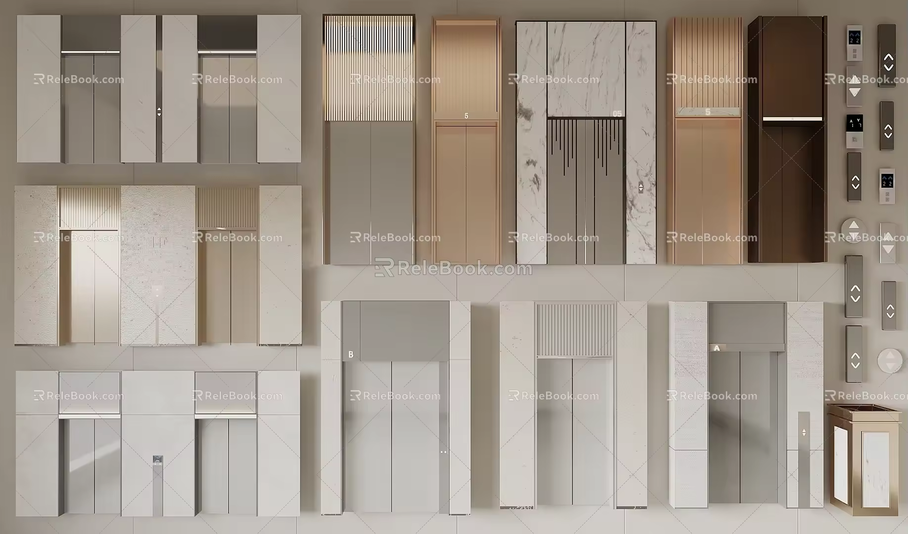Elevator Hall Elevator Door Elevator Button Lobby Elevator 3d model