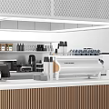 Modern Functional Bar Counter With White Top Wooden Cabinetry And Bar Stools