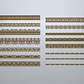 European-style window grilles silhouette pane window sill border openwork window 3d model