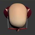 Cartoon Man with Bald Head Red Glasses Mustache White Shirt Blue Tie and Red Sweater
