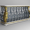 Wrought Iron Railing Guardrail Balcony Railing 3d model