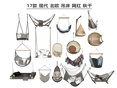 17 Modern Nordic Hanging Chairs Trendy Styles for Indoor Outdoor Decor 3d model