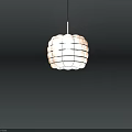 Modern White Round Pendant Light with Grid Design Hanging Against Light Blue Wall