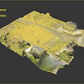 Cartoon Style Scenic Miniature Town with Roads Houses Trees and Crossroads