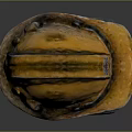 Yellow And Blue Worn Safety Helmet With Face Shield And Metal Details