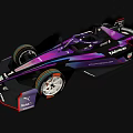 Sleek Purple Black Race Car Design With TAG Heuer PUMA Sponsorship And Aerodynamic Body 3d model