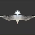 White Seagull Flying With Spread Wings And Red Beak On Gray Background 3d model
