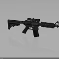 Modern Tactical Black Rifle with Scope Handguard Magazine and Stock Design